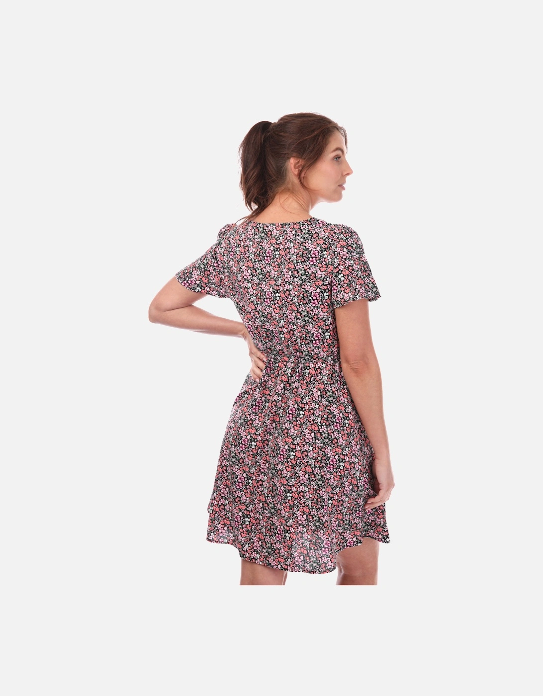 Womens Easy V-Neck Floral Dress