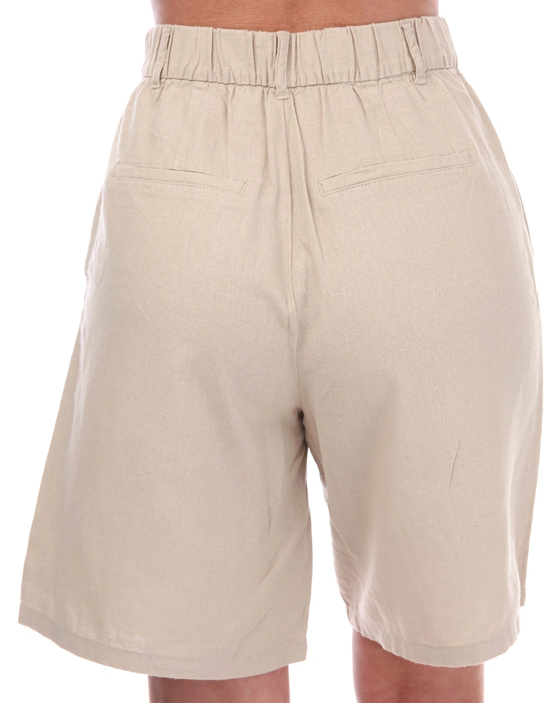 Womens Caro High Waist Linen Shorts