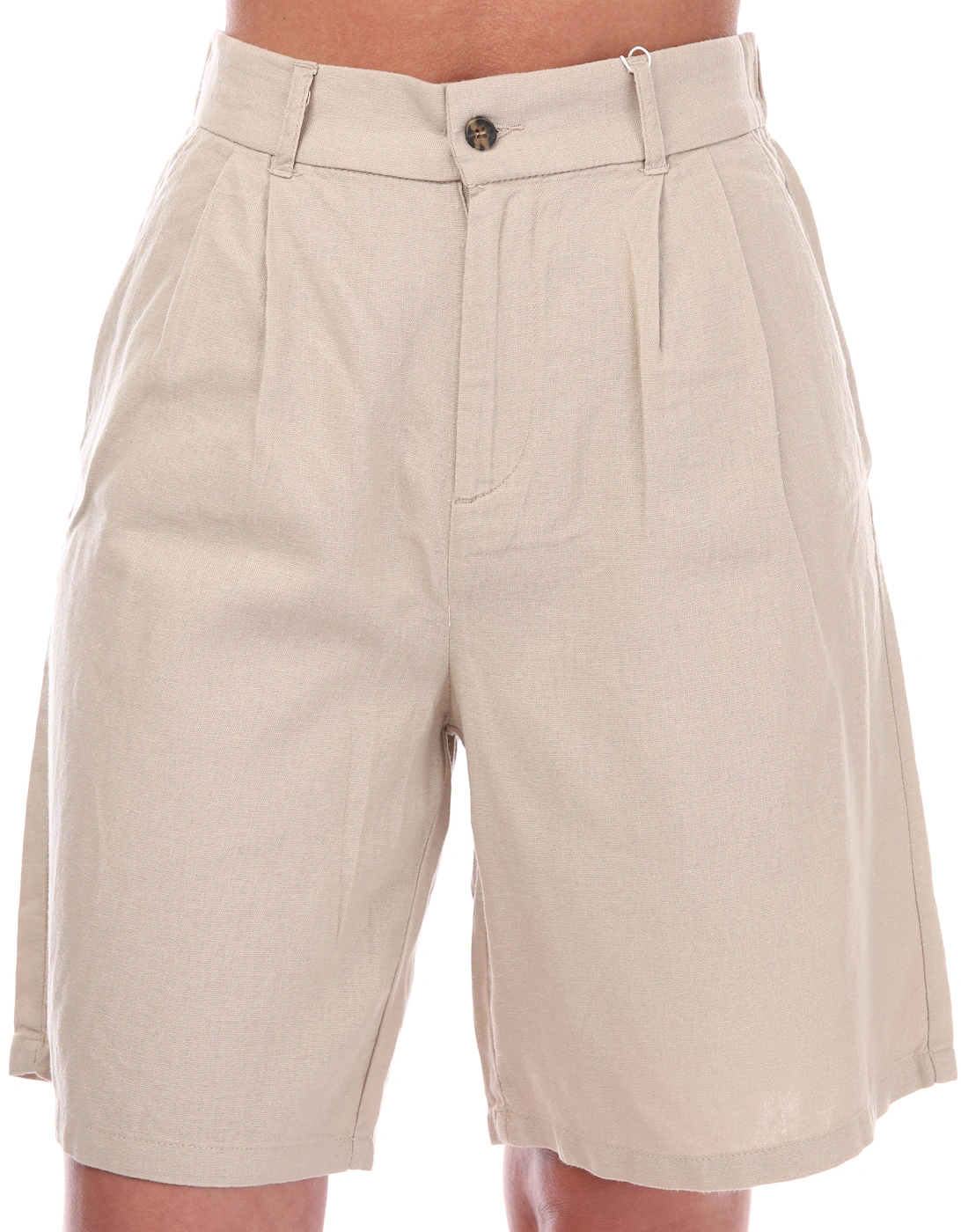 Womens Caro High Waist Linen Shorts, 4 of 3