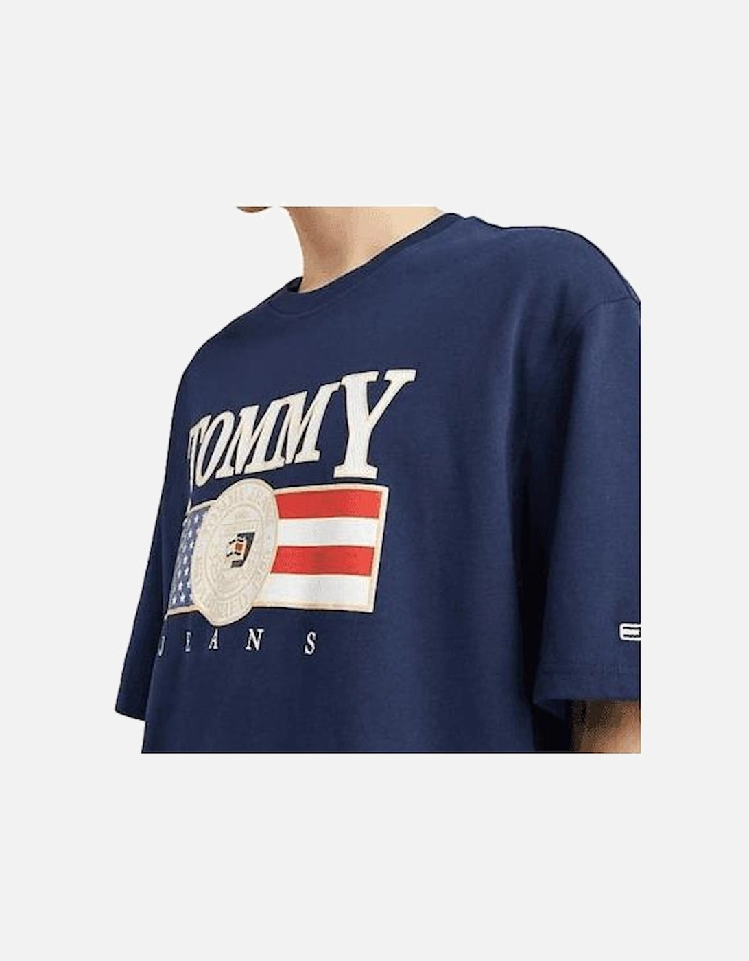 Cotton USA Logo Regular Fit Navy T-Shirt