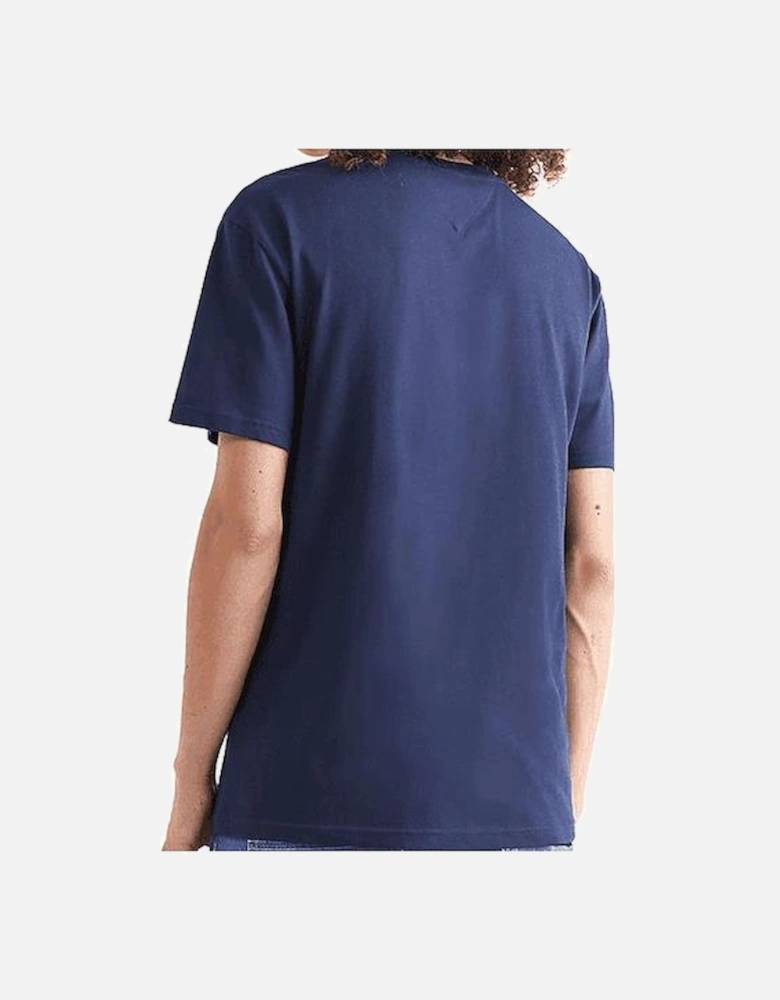 Cotton Serif Logo Regular Fit Navy T-Shirt