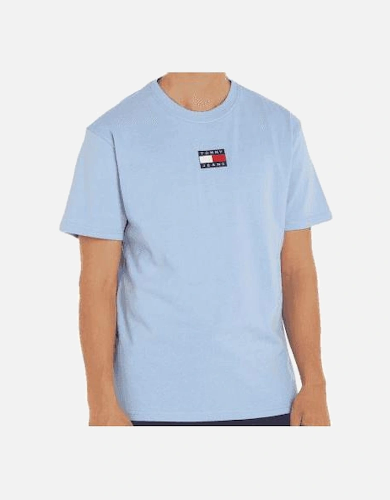 Cotton Embroidered Logo Regular Fit Light Blue T-Shirt
