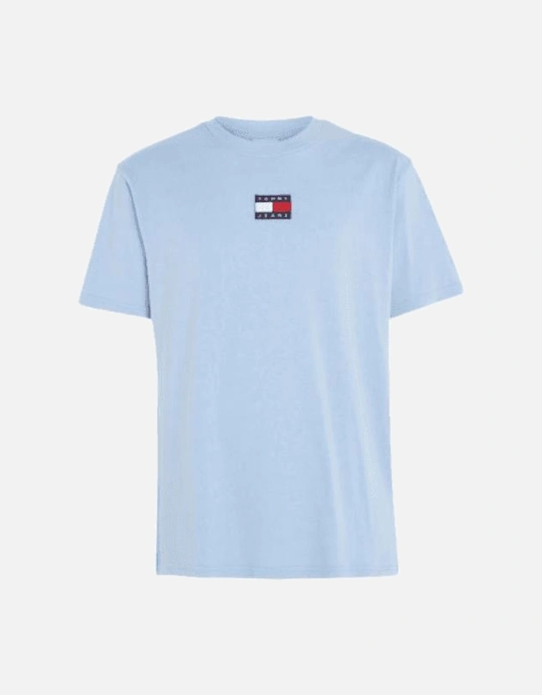 Cotton Embroidered Logo Regular Fit Light Blue T-Shirt