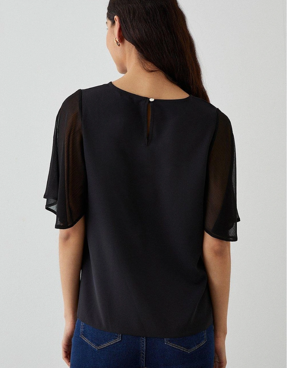 Womens/Ladies Chiffon Angel Sleeve Blouse