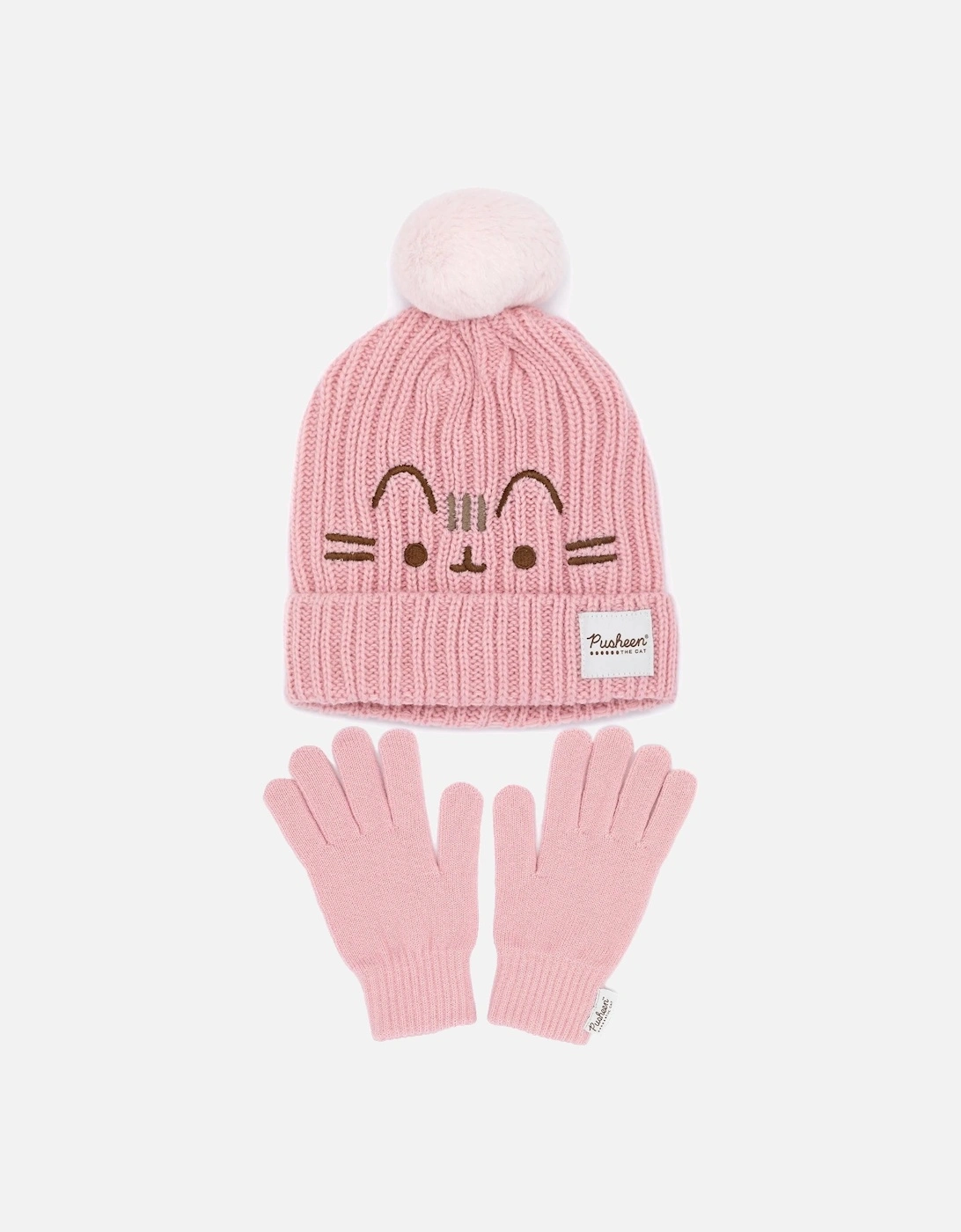 Womens/Ladies The Cat Knitted Beanie & Gloves Set, 5 of 4