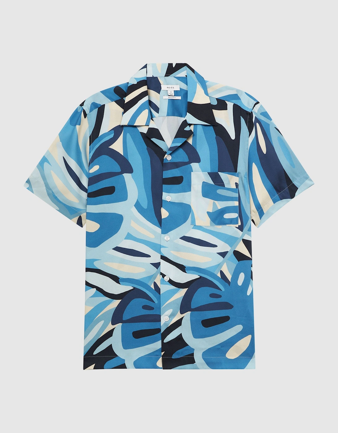 Slim Fit Cuban Collar Printed Shirt, 2 of 1