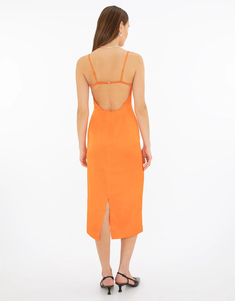 Canele Midi Dress in Orange