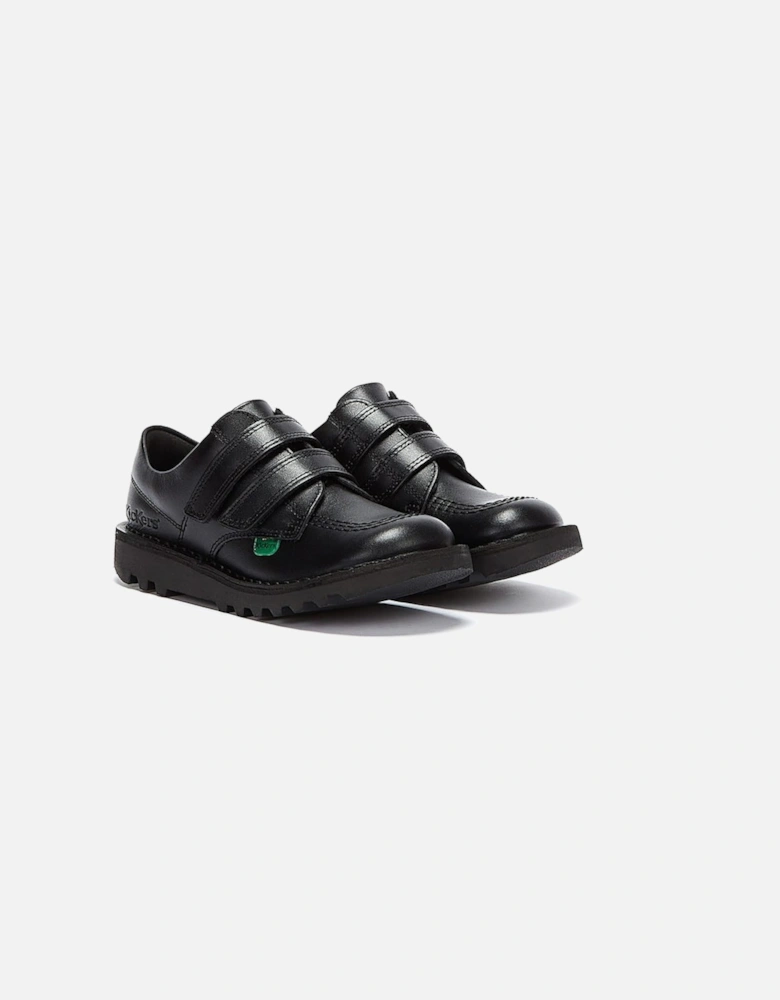 Infant Kick Lo Velcro Black Leather Shoes