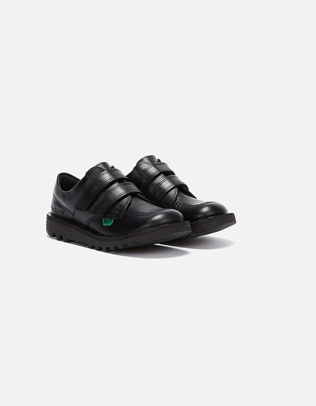 Infant Kick Lo Velcro Black Leather Shoes, 9 of 8