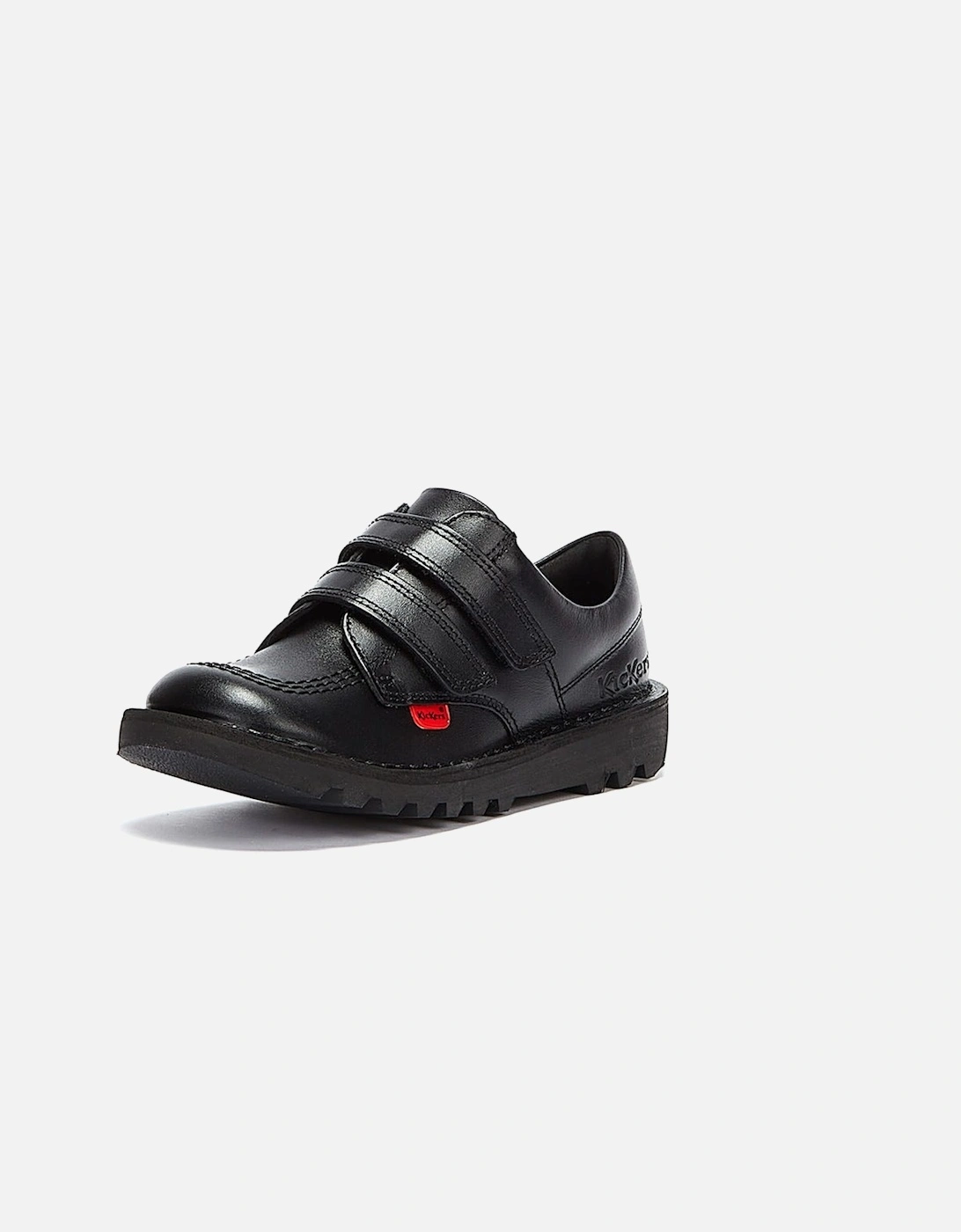 Infant Kick Lo Velcro Black Leather Shoes