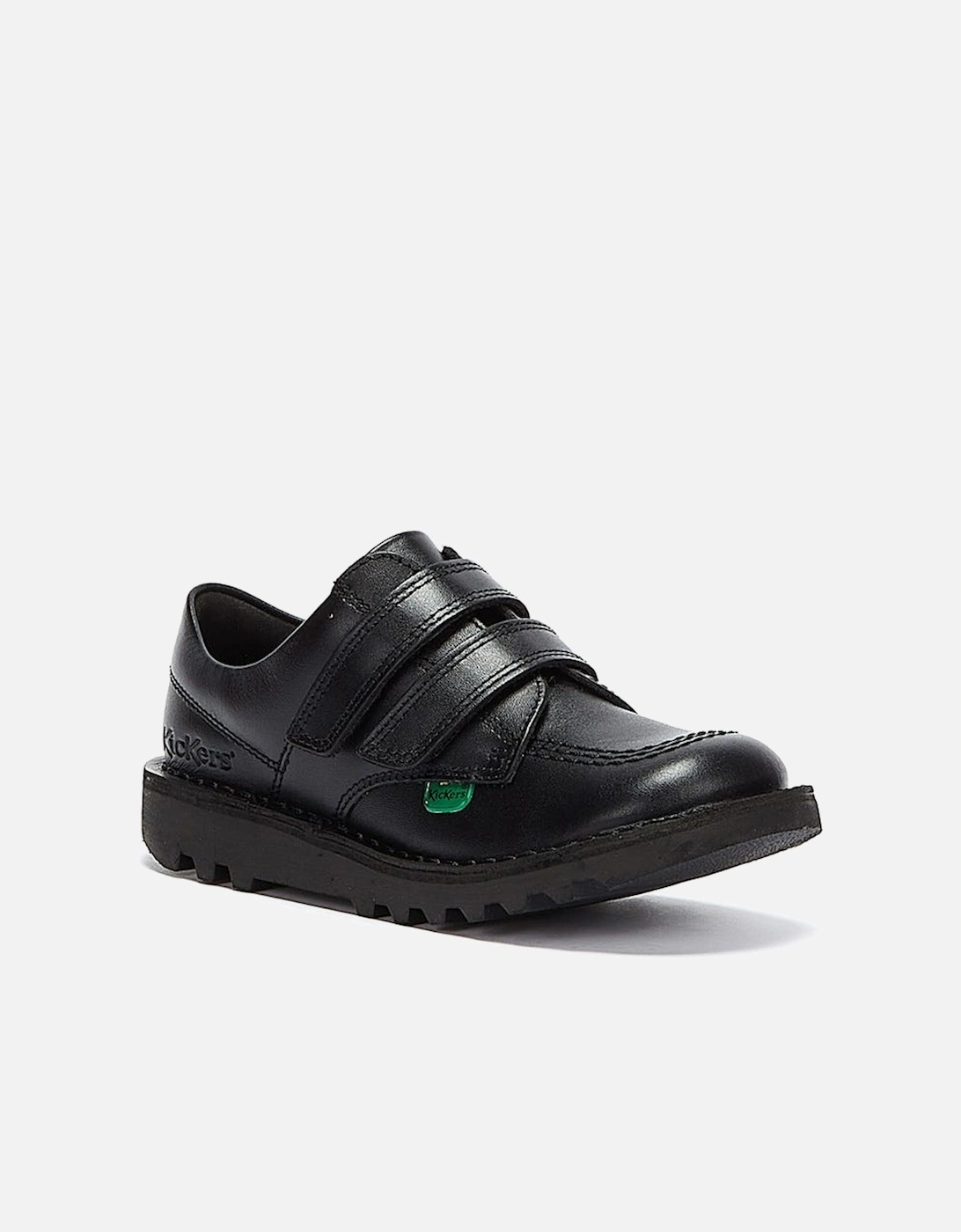 Infant Kick Lo Velcro Black Leather Shoes