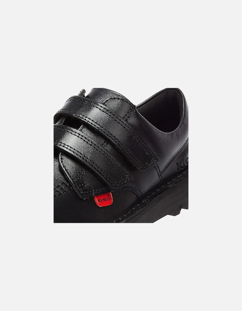 Infant Kick Lo Velcro Black Leather Shoes