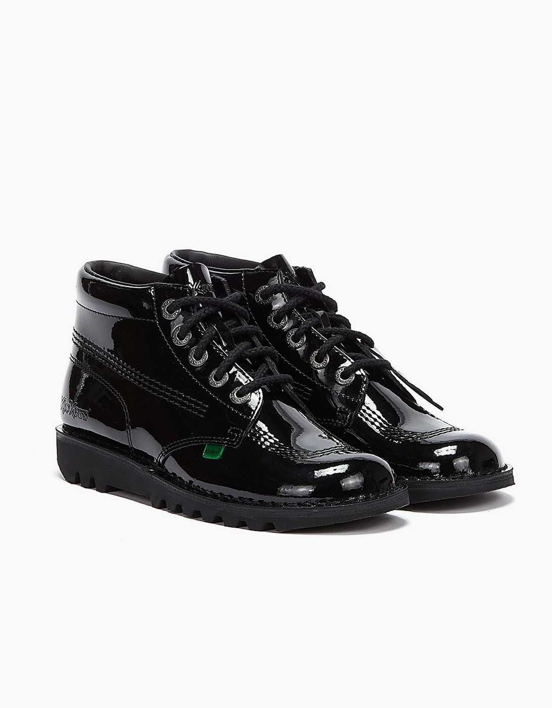 Kickers Women's Black Kick Hi Patent Boots  8 Size 8