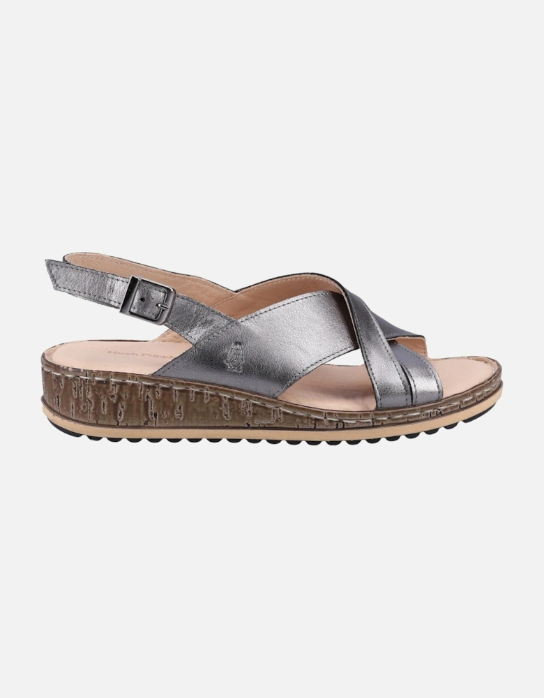 Womens/Ladies Elena Leather Wedge Sandal