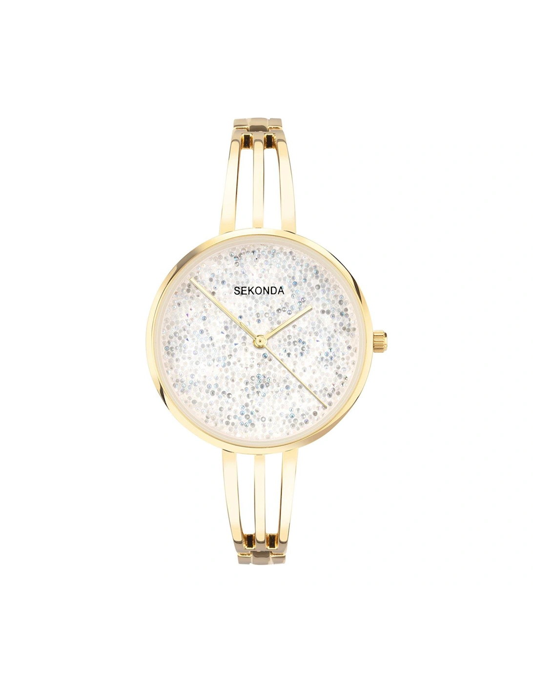 Womens Gold Alloy Bracelet Analogue Watch, 3 of 2