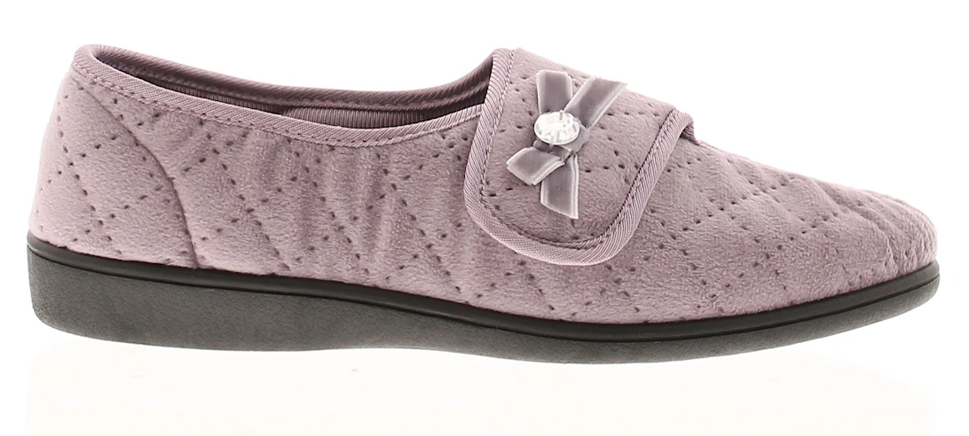Womens Slippers Touch Fastening Lara purple UK Size
