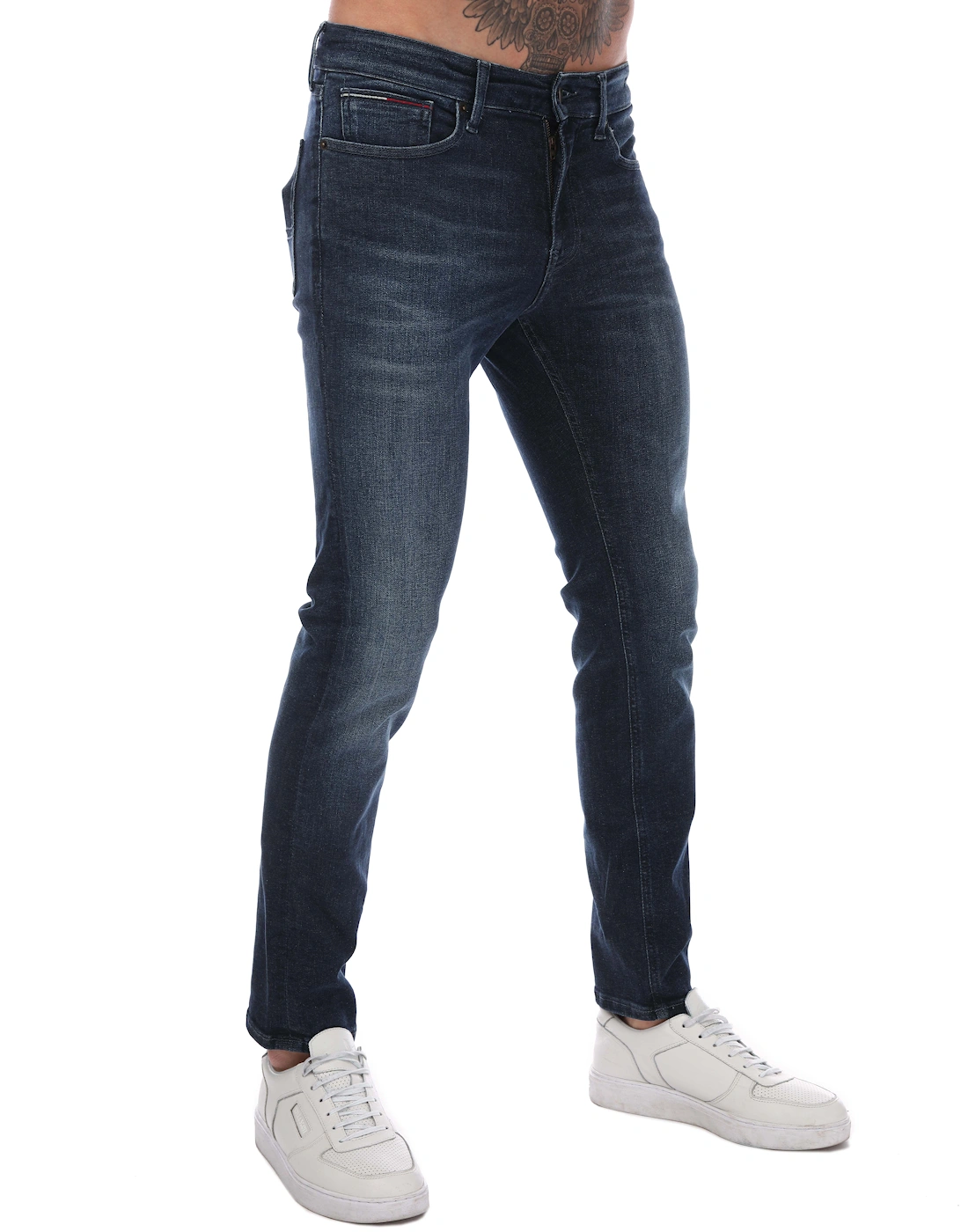 Mens Scanton Slim Fit Faded Jeans, 4 of 3