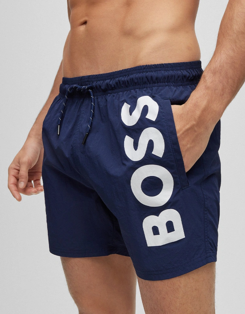 Men's Quick-Drying Swim Shorts with Contrast Logo
