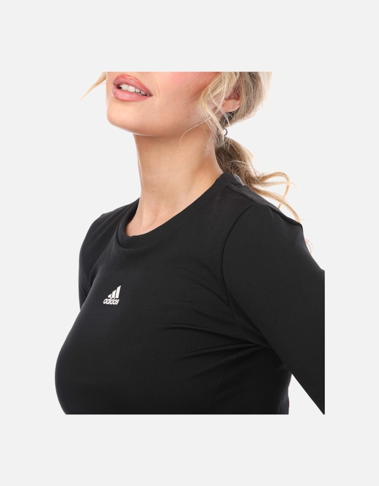 Womens AEROKNIT Seamless Cropped LS Top