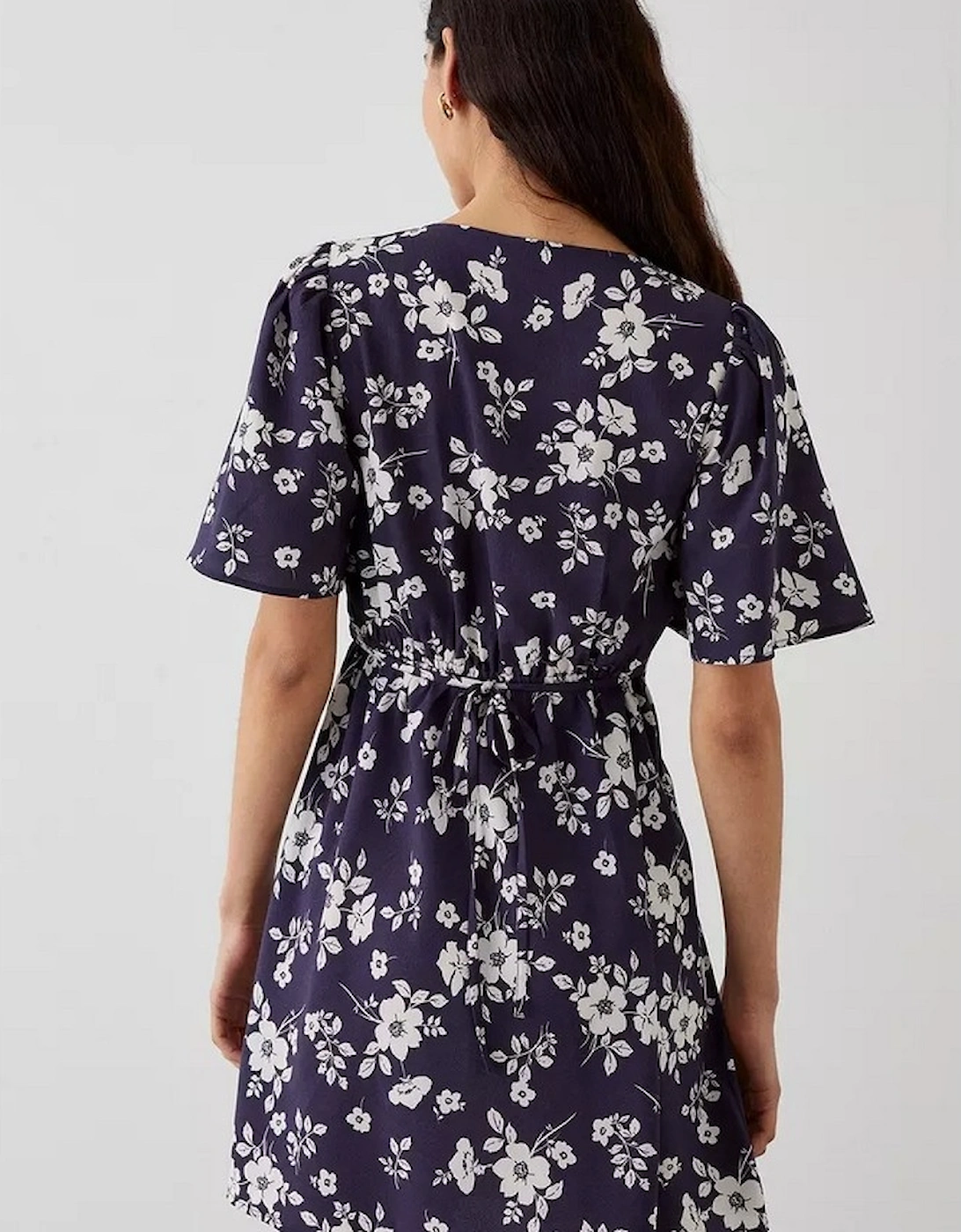 Womens/Ladies Floral Flutter Mini Dress