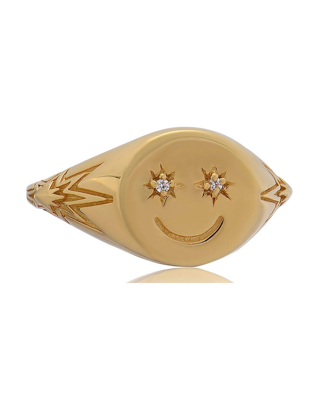 Rachel Jackson Smiley Face Pinky Signet Ring, 2 of 1