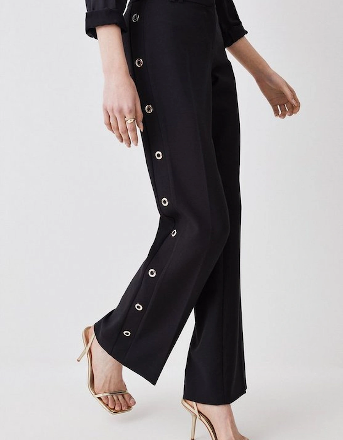 Compact Stretch Eyelet Detail Trouser