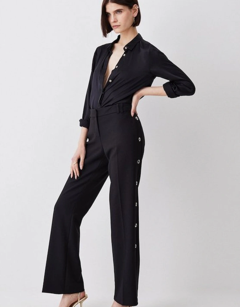 Compact Stretch Eyelet Detail Trouser