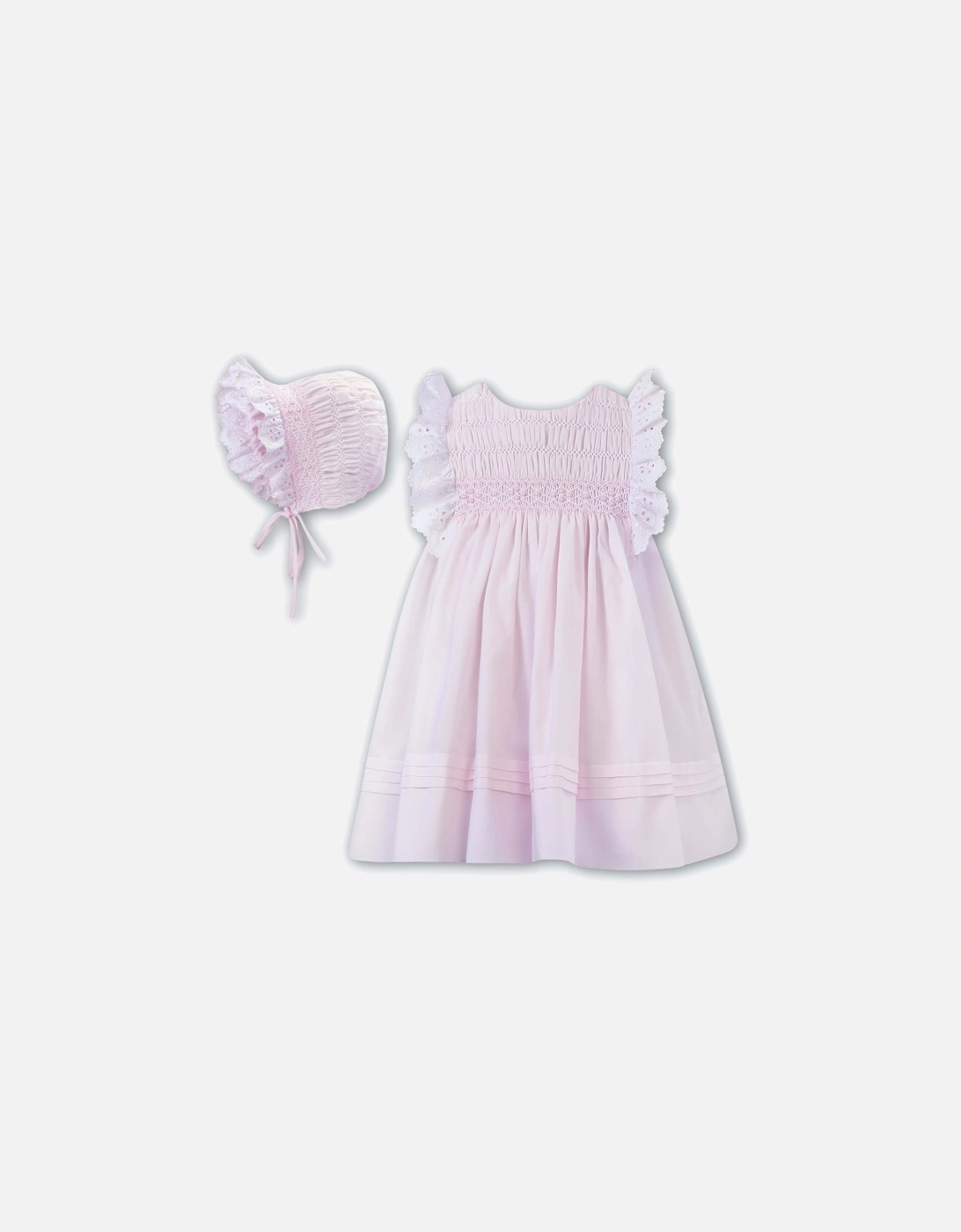 Girls Pink Dress & Bonnet, 2 of 1