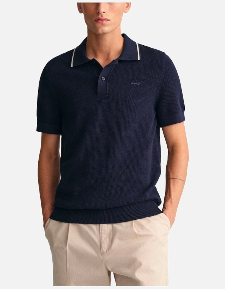 Cotton Pique Polo Shirt Evening Blue
