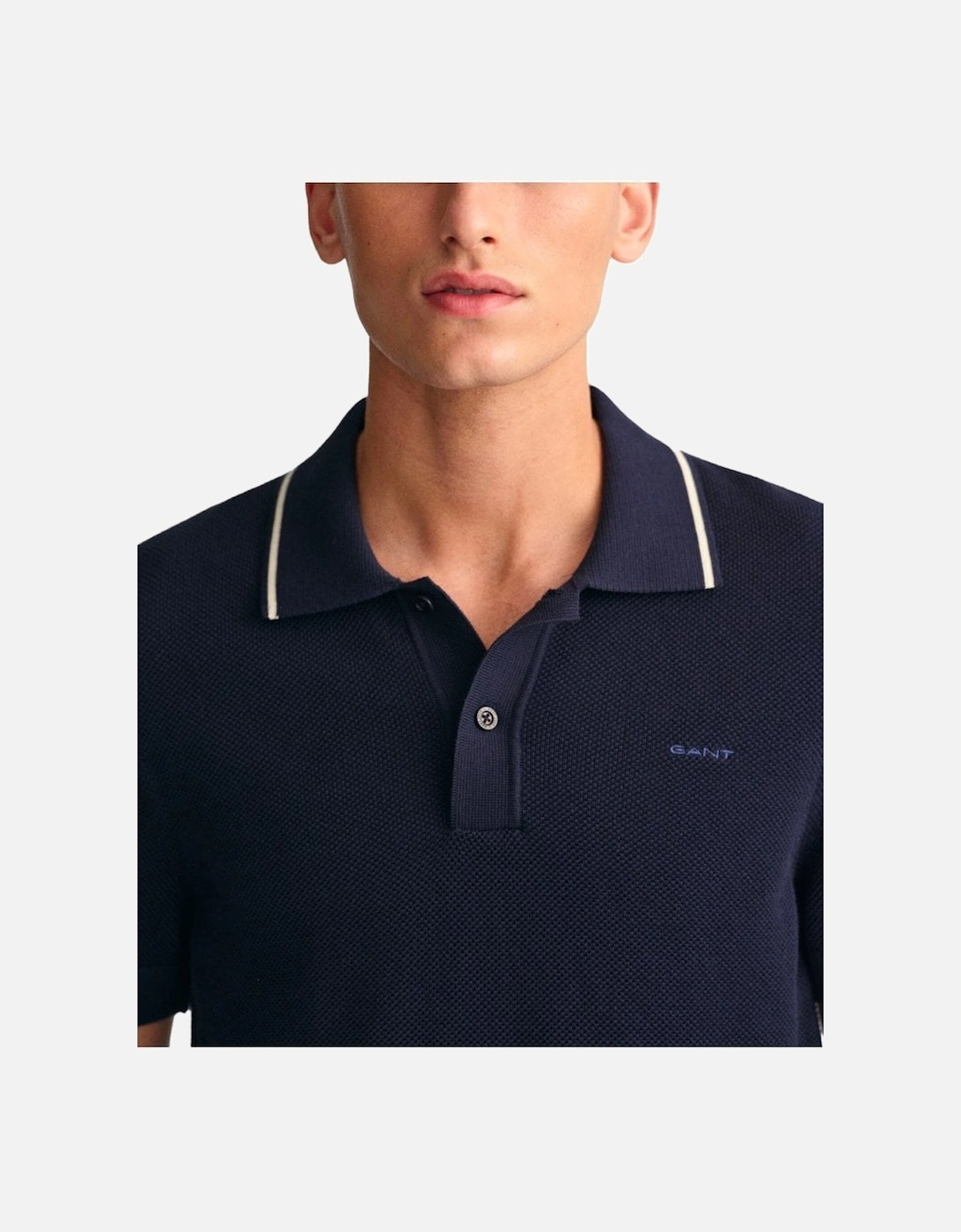 Cotton Pique Polo Shirt Evening Blue