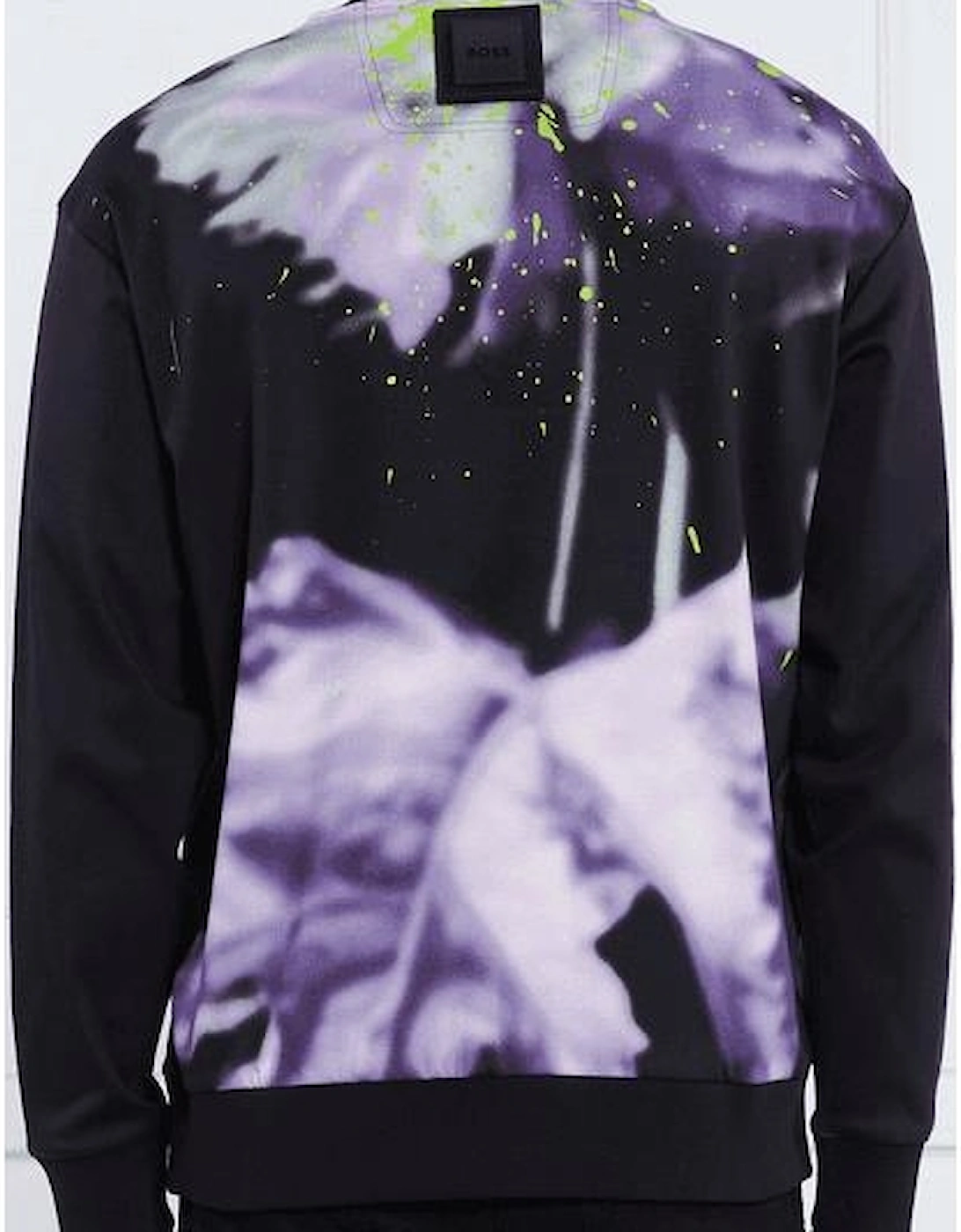 Salbo Lotus Print Black Sweatshirt