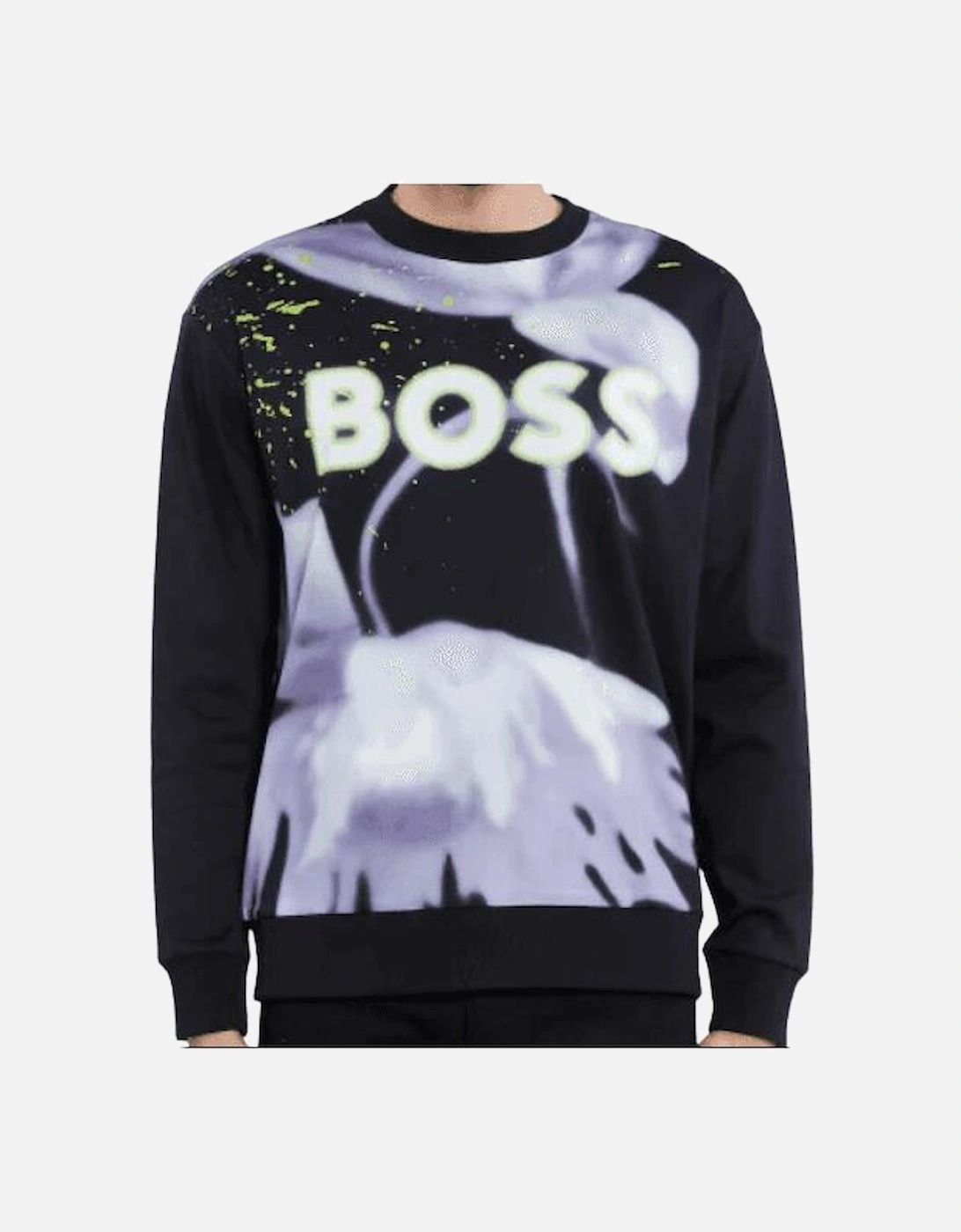 Salbo Lotus Print Black Sweatshirt, 4 of 3