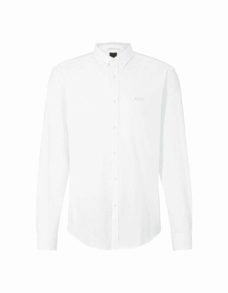 Cotton Logo Print White Shirt
