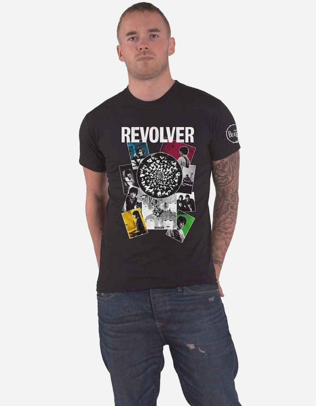 Unisex Adult Revolver Montage Cotton T-Shirt, 4 of 3