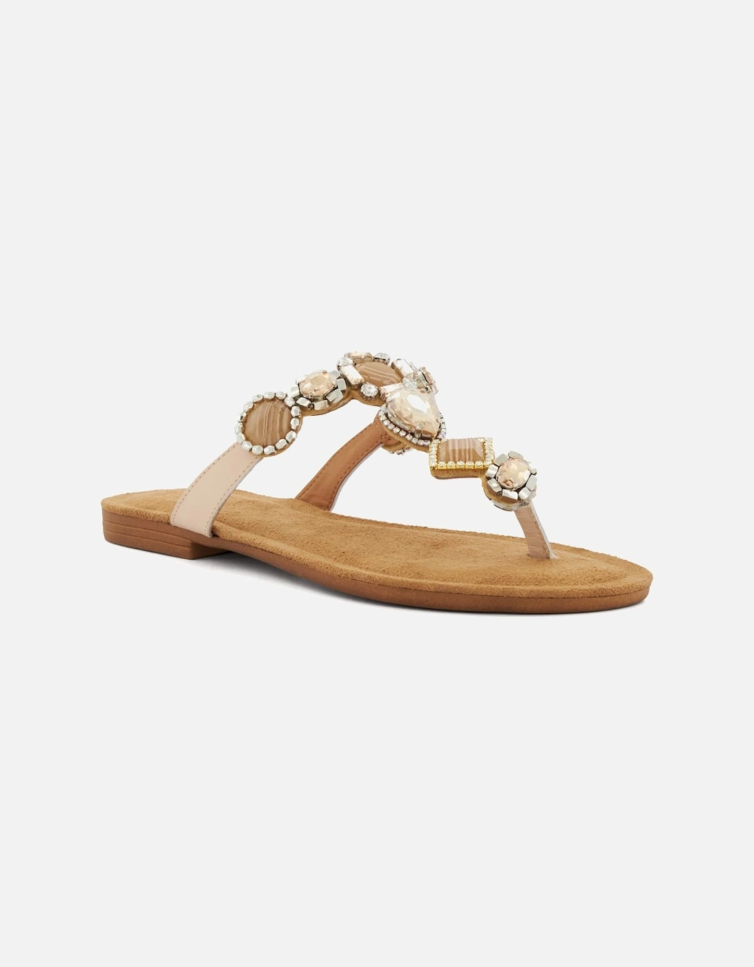 Ladies Louise - Jewel-Toe-Post Flat Sandals, 7 of 6