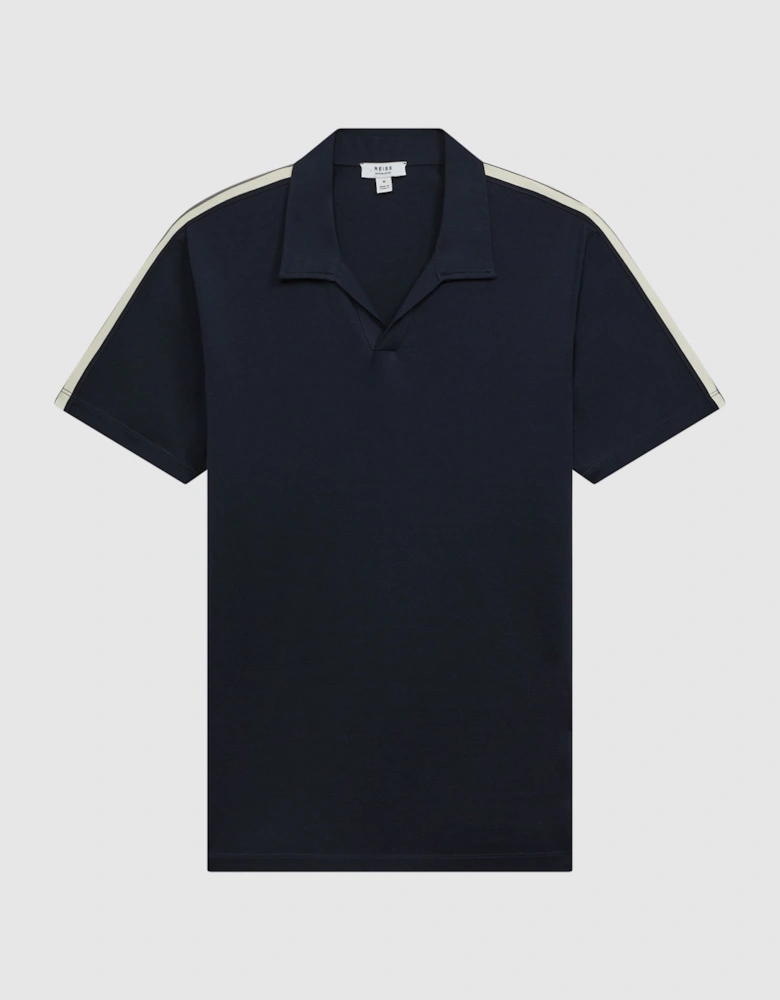 Mercerised Cotton Open Collar Polo Shirt