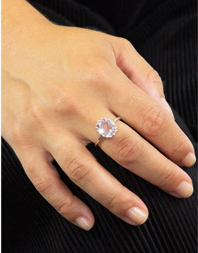 Sterling Silver Pink Amethyst Ring
