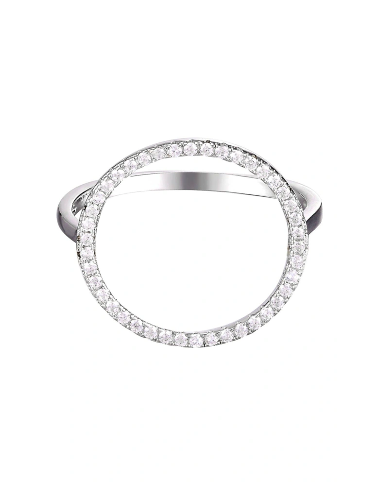 Sterling Silver Open Circle Cubic Zirconia Ring