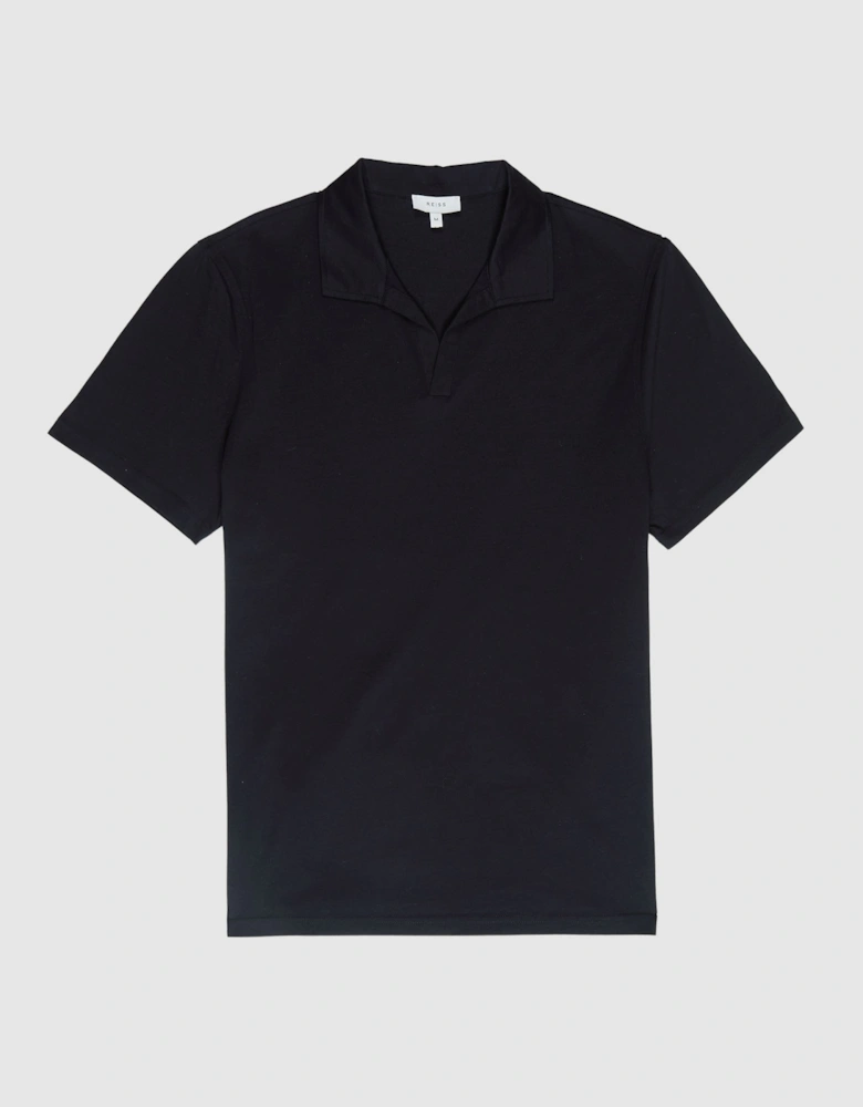 Mercerised Open Collar Polo T-Shirt