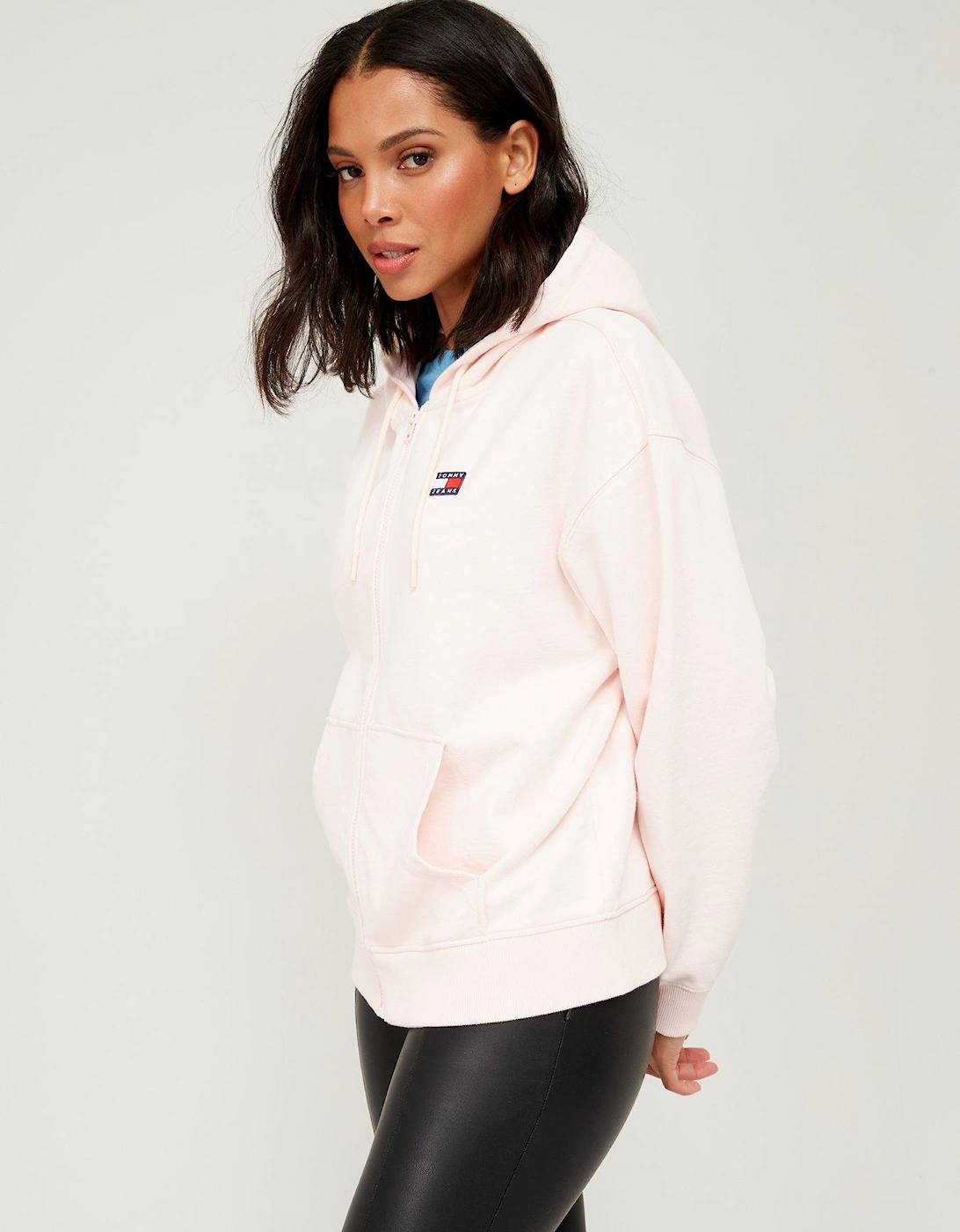Relaxed Zip Through Hoodie - Pink, 5 of 4