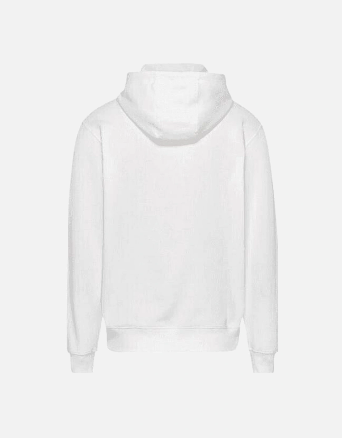 Cotton Regular Fit Circle Logo White Hoodie