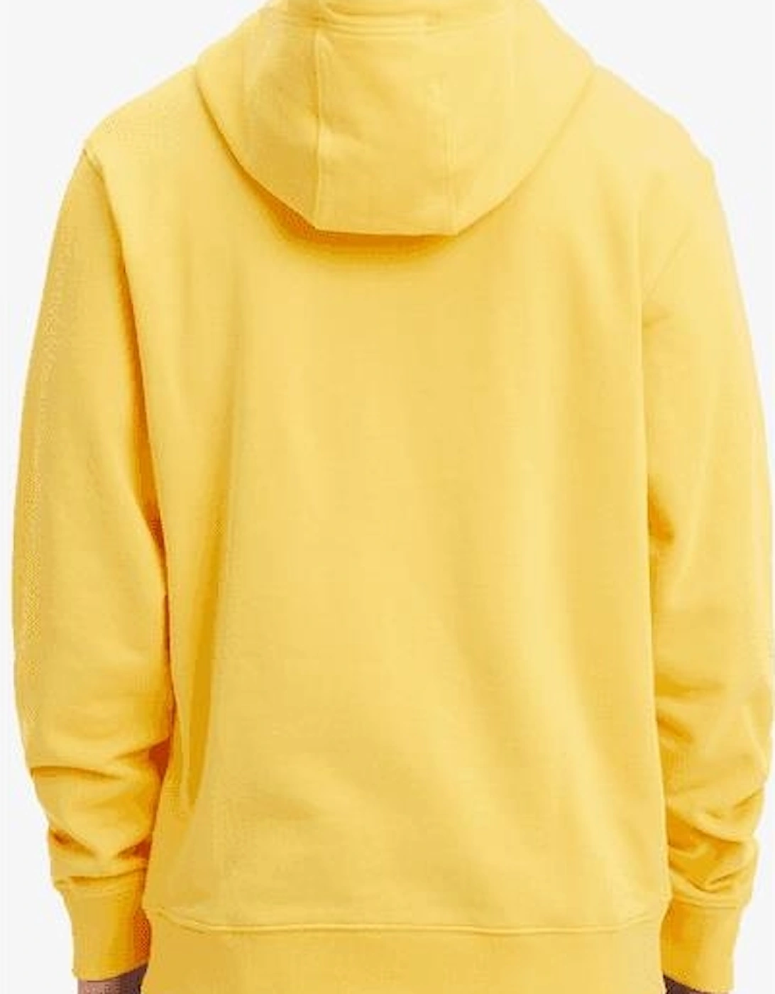 Cotton Regular Fit Circle Logo Yellow Hoodie