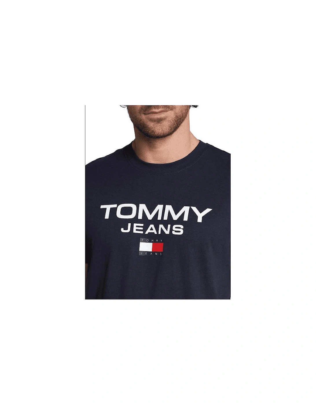 Cotton Bold Logo Regular Fit Navy T-Shirt