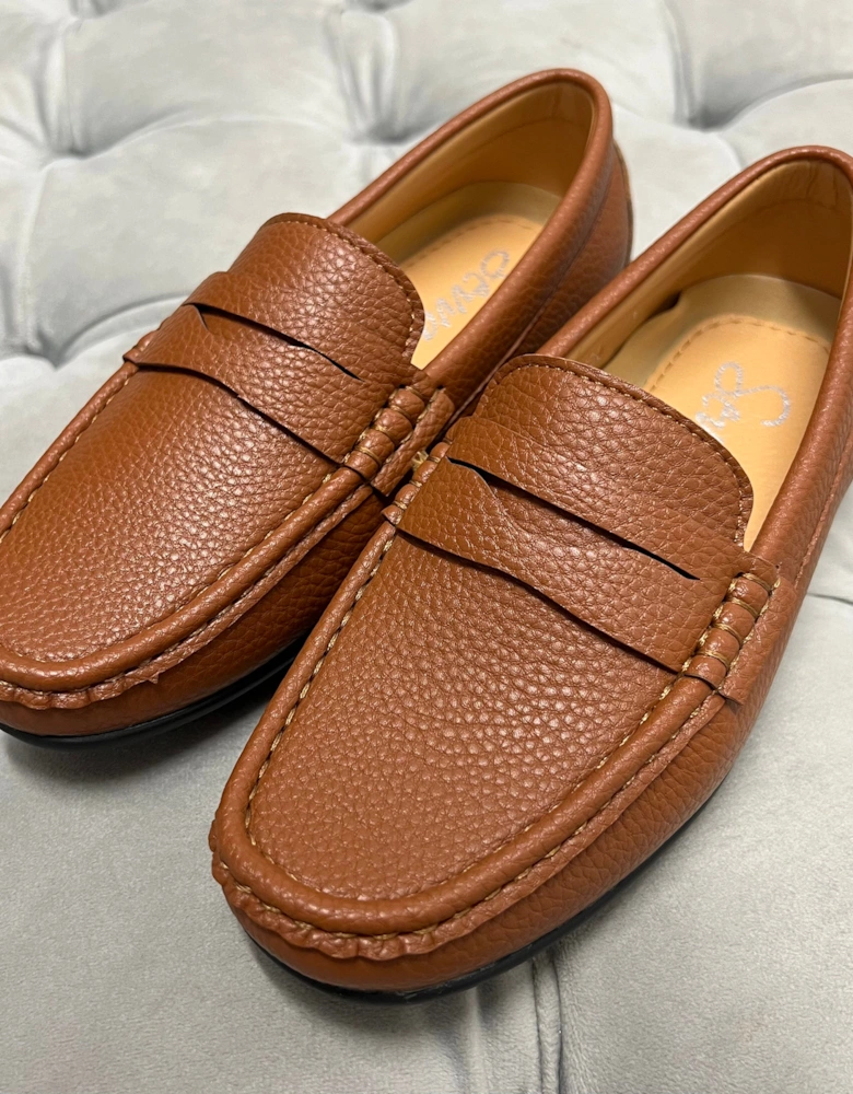 Boys “Hugo” Tan Loafer Shoe