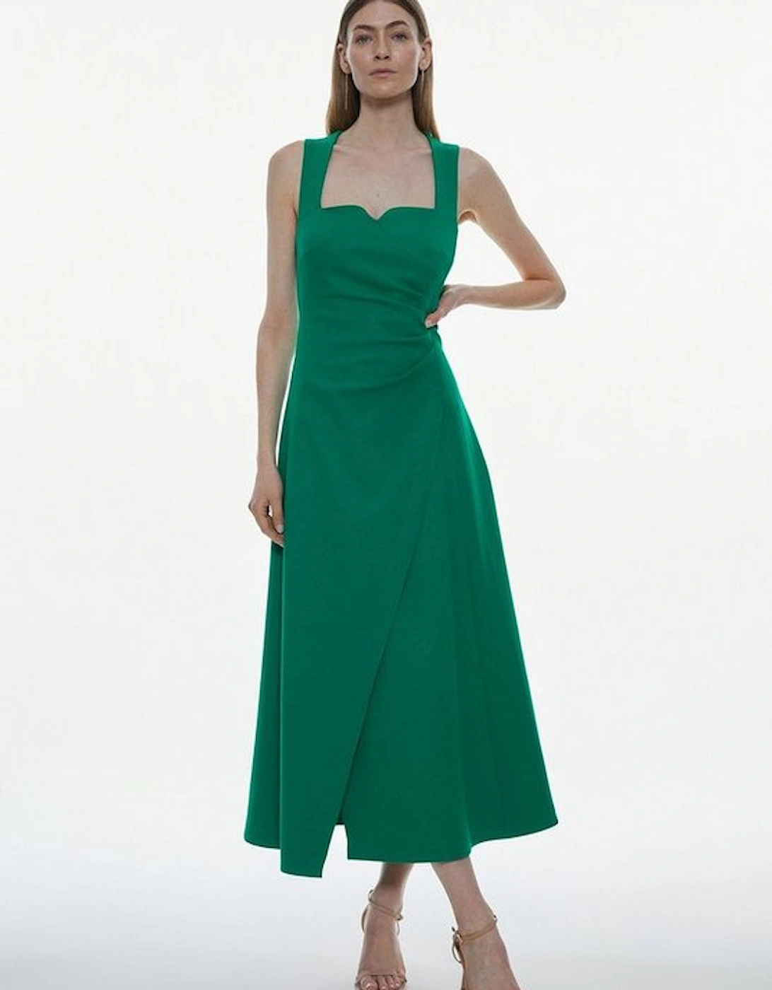 Structured Crepe Pleat Detail Dress, 5 of 4