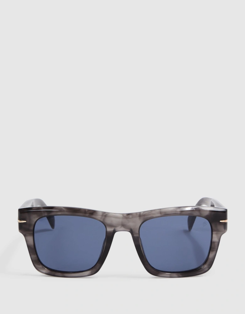 Eyewear by David Beckham Squared Mottled Sunglasses