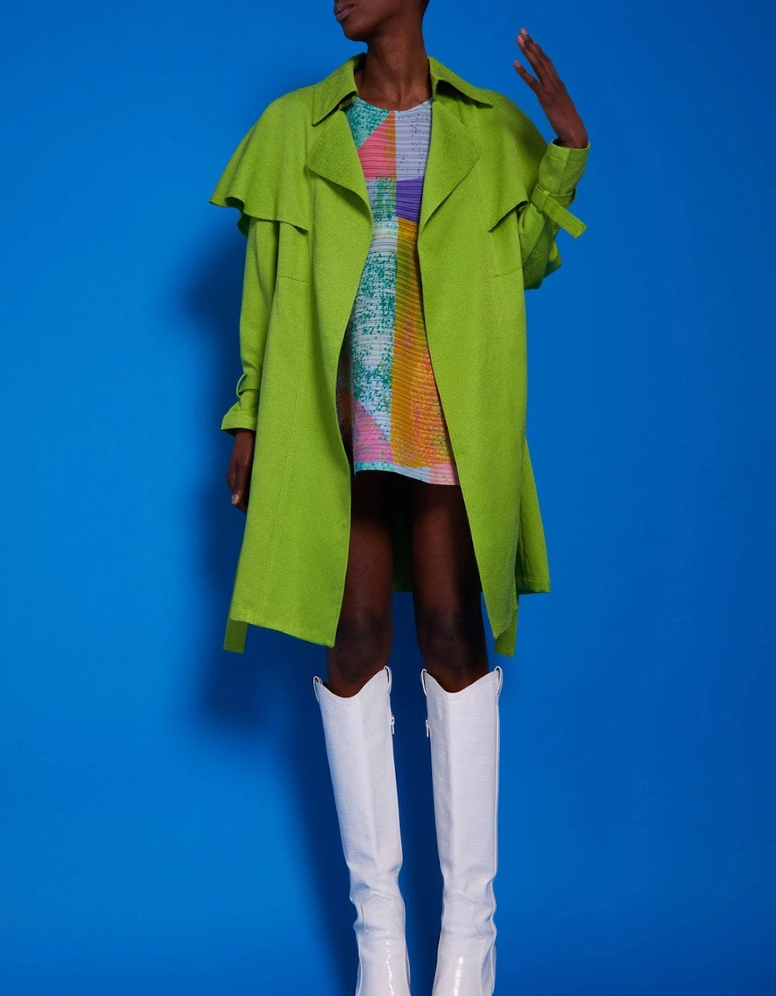 Green Midi Trench Coat