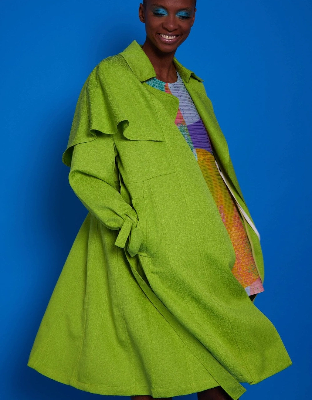 Green Midi Trench Coat