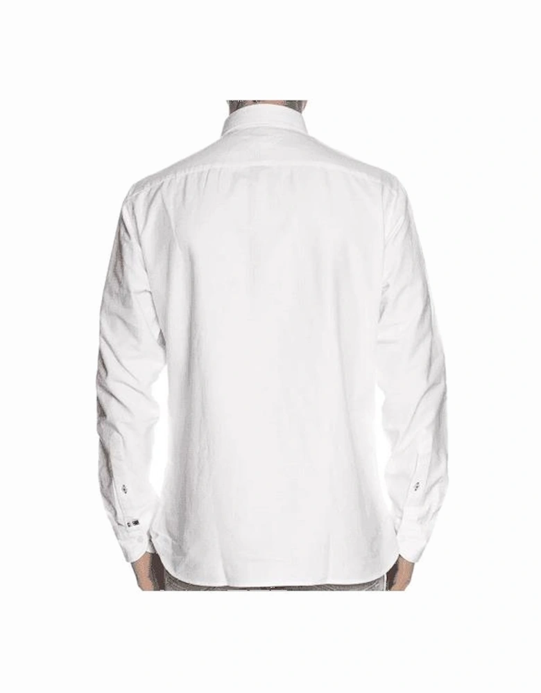 Embroidered Logo Button Up White Shirt