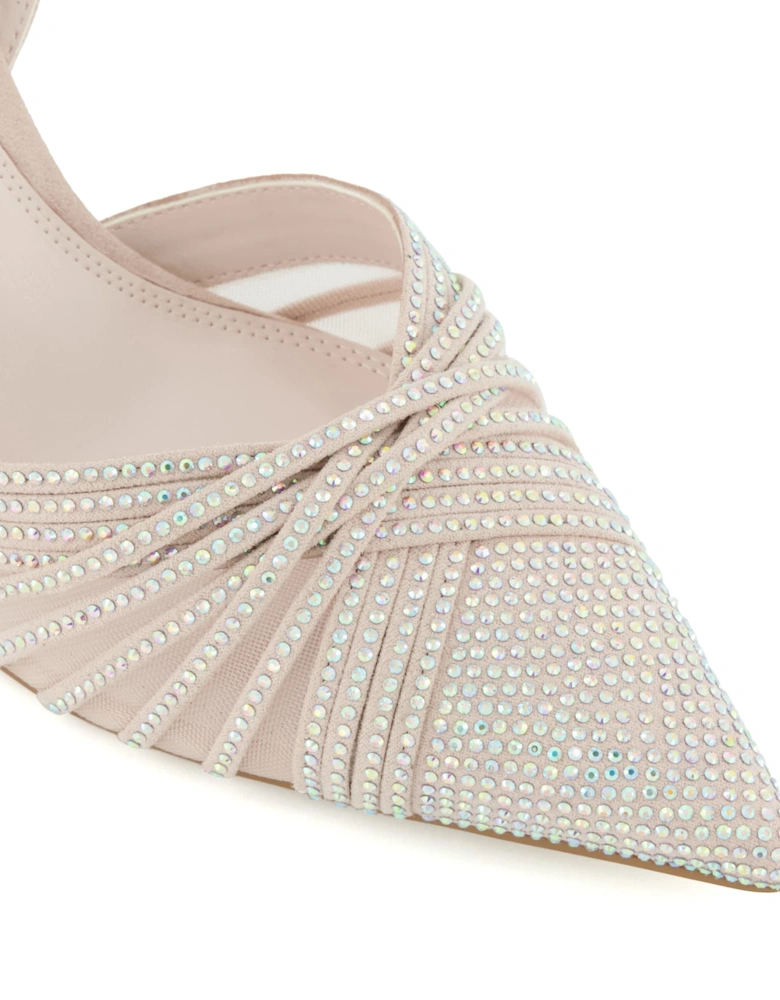 Ladies Cloudia - Diamante-Mesh Slingback Court Shoes